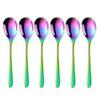 SBOMHS Coffee Spoons 6 Pieces Rainbow Teaspoons Set 15 cm