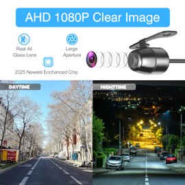 AHD 1080P Backup Camera, Metal Housing 170 Degree Wide View Angle Universal Car Front/Side/Rear View Camera, Easy Install, Removable Guildlines, Mirror Non-Mirror Image, AHD 1080P/720P, 12V/24V