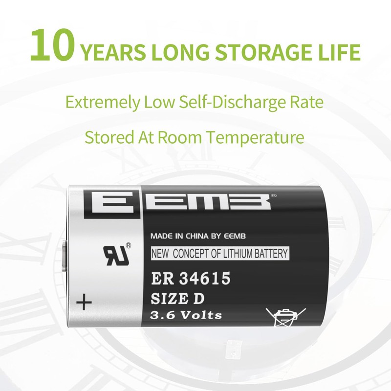EEMB 8Pack ER34615 D Cell Batteries 3.6V Lithium Battery 19Ah