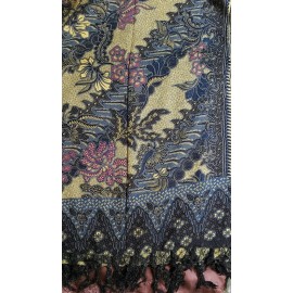 WRAP, SCARF, Tablecloth,  (FLORAL), Traditional, GOLD Multi, Rayon, 66" Bali