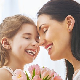 Memorjew Initial Stud Earrings for Women - Mothers Day Gifts for Women Grandma Wife, 925 Sterling Silver stud, Rose Gold Plated Hypoallergenic stud, Letter M stud Earrings for Women Jewelry Gifts