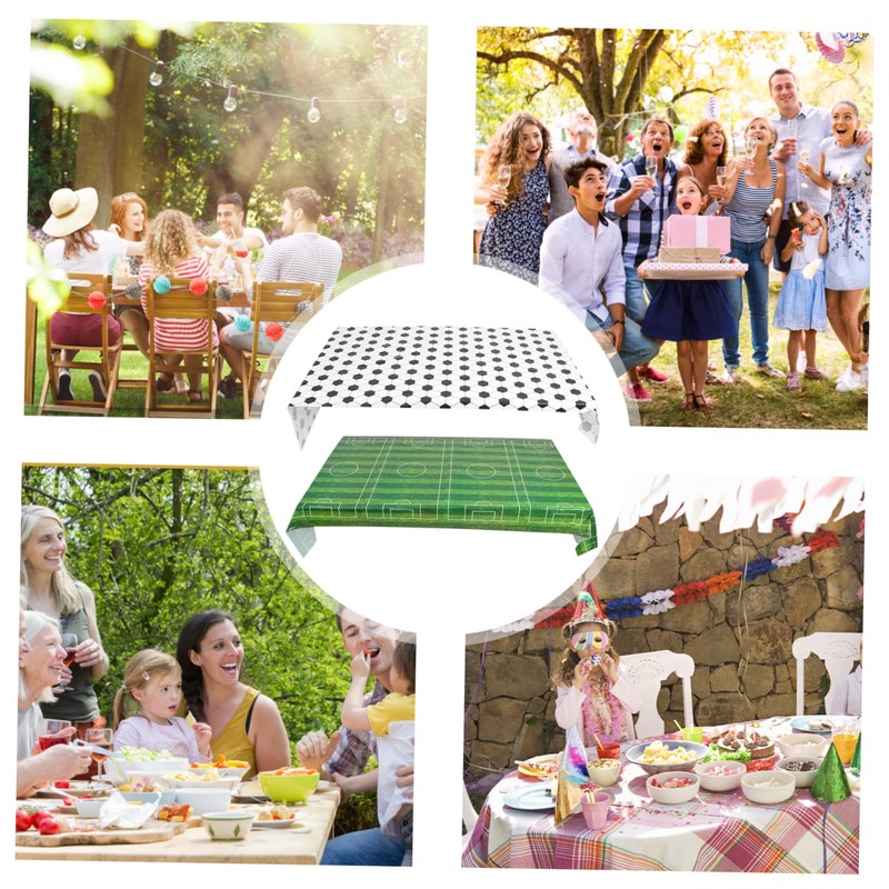 Abaodam 2pcs Soccer Tablecloths for Birthday Party Decoration Table Covers