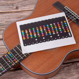 Guitar Fretboard Stickers, Guitar Sticker Notes for Learning Acoustic and Electric 6 String Guitars, Chord Stickers Musical Learning Aid Tool, Decal Colour Coded Stickers for Beginners