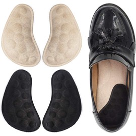 Supination Insoles & Overpronation Insoles, Medial & Lateral Heel Cups for Foot Alignment, Knee Pain, Bow Legs, Osteoarthritis (Black+beige, One size)