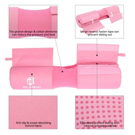Plan4U Barbell Pad Set for Squat Hip Thrusts Upgraded Workout Foam Weight Lifting Bar Cushion Shoulder Neck Support with Anti-slip Grain, Fits Standard Olympic Bars and Smith Machine, 2 Gym Ankle Straps, Hip Resistance Band, Carry Bag, Pink