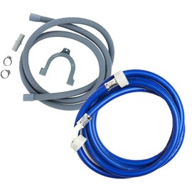 Utiz 2.5m Drain Hose Extension Kit + Universal Cold Water Fill Long 2.5m Blue Inlet Pipe