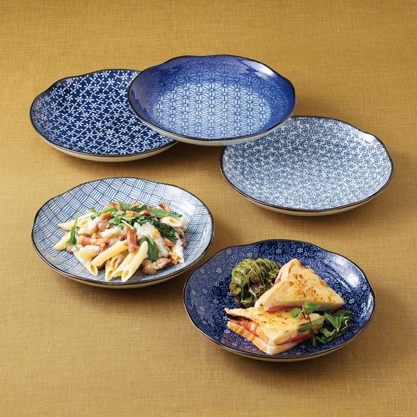 saikai Pottery Minoyaki 5 Different Pattern Dish Set Chrysanthemum Japan Import 52635