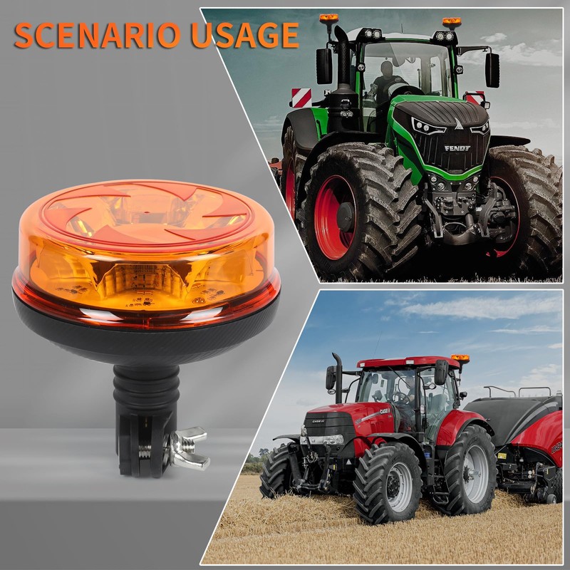 Yuanjoy LED Warning Light Amber, 12/24V Brackets Yellow Warning Light,