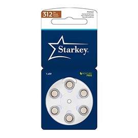 Starkey Size 312 Premium Hearing Aid Batteries 60 Pack - Long Easy Tab - Mercury-Free - Zinc Air Technology - Made in USA - Plus Keychain Battery Case (60)