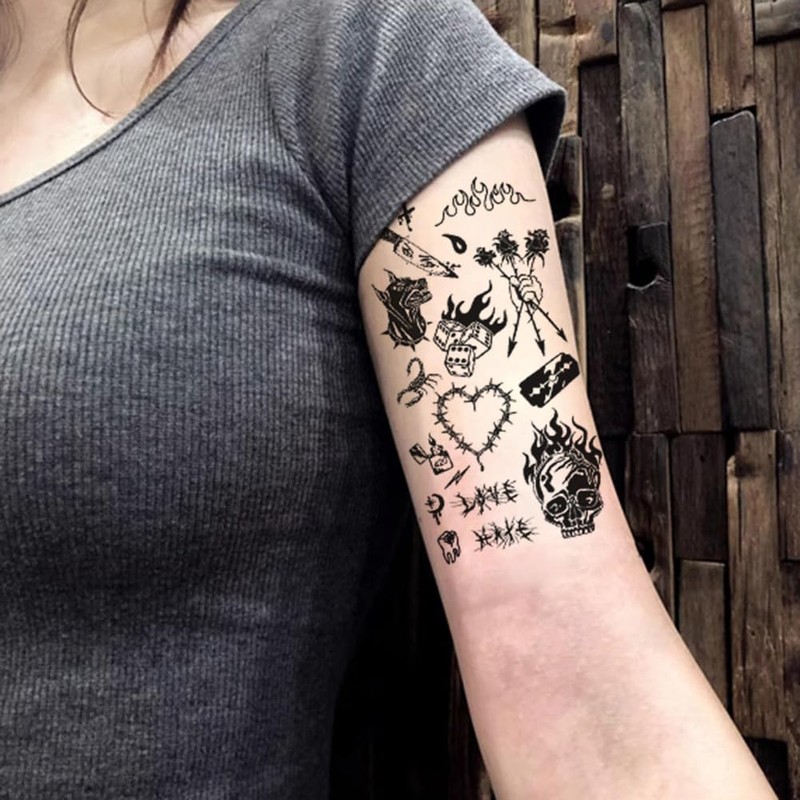 Oottati 20+ Pieces Old School Temporary Tattoos for Adults Men