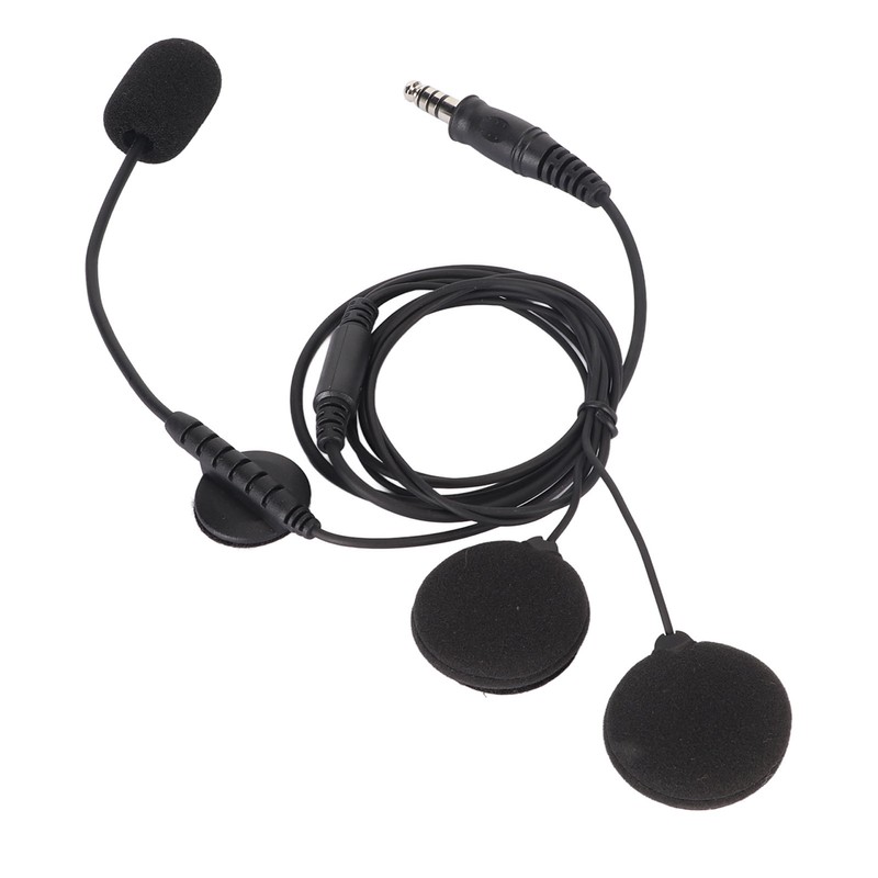 Motorbike Full Face Helmet Earpiece Mic 7.1mm Plug Two Way