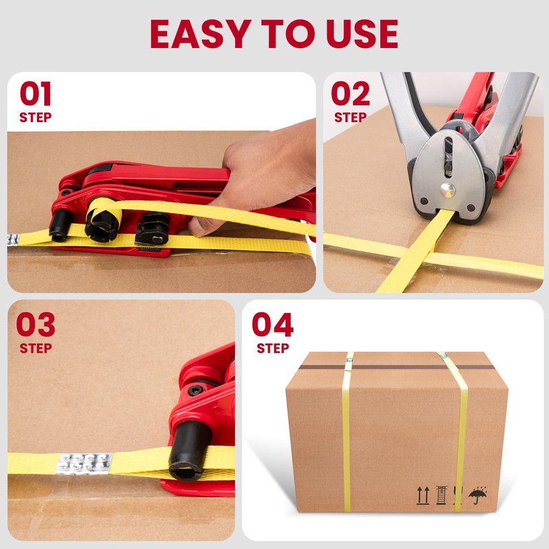 Banding Strapping Kit, Pallet Strapping Kit with Tensioner & Sealer