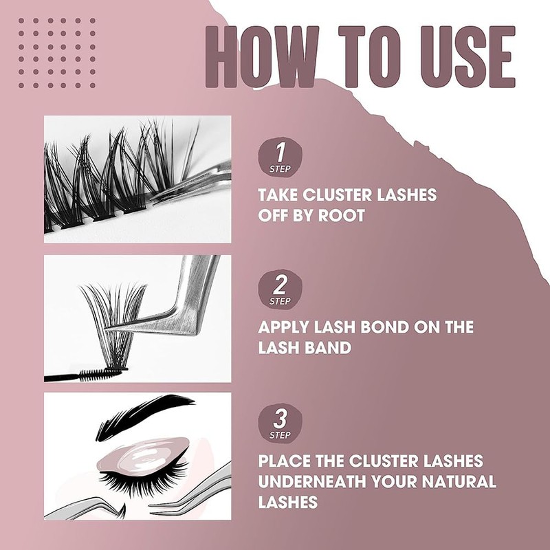 280Pcs Lash Clusters - D Curl Extensions Individual Lashes Mix