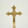 Ornate Brass Standing Cross - Table Altar Blessing Crucifix, Church