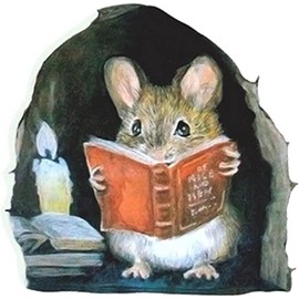 3Pcs 3D Mouse Hole Wall Stickers,Mouse Reading Book in Wall Decals Water Proof Funny Wall Sticker for Bedroom Nursery Wall Decor Walls Stickers and Murals