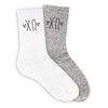 sockprints Chi Omega - Sorority Greek Letters with Hearts -