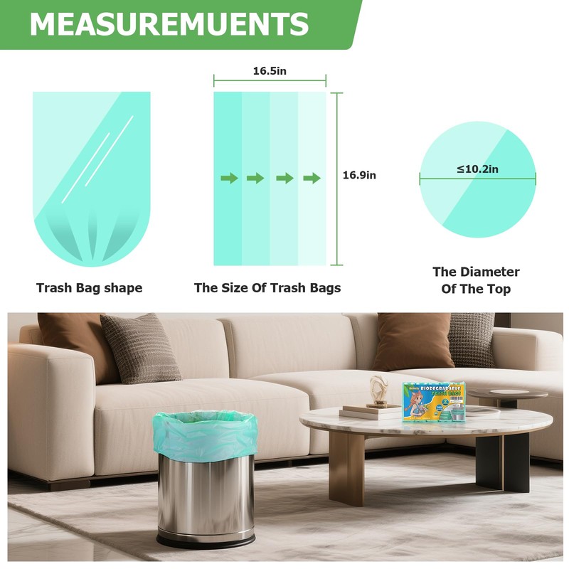 1.6 Gallon Small Trash Bags For Bathroom - Mini Garbage
