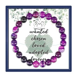 Fullrainbow Adoption Symbol Charm Bracelet Adoption Day Gifts Adoption Gifts Adoption Party Decorations Gifts for Adoption Day Adoptive Jewelry Thank You Gift (Purple Adoption Gifts)