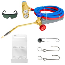 Kodilin Brazing Torch Kit for MAPP Gas & Propane, Brass & Stainless Steel Cutting Torch Kit with Dual Pressure Meters & Metal Case, Welding Torch Set for Soldering, Jewelry, HVAC, Glass Blowing