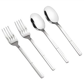 Eudokky Dessert Forks, Dessert Spoons Set, 12 Pieces Stainless Steel Spoons Forks Set