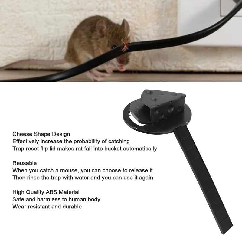 Slip Lid Mouse Trap Automatic Reset Reusable Cheese Shape Detachable