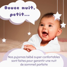 Amantes Textiles Baby Pyjamas Girls Little Mouse - Two Piece Pyjamas Long Pyjamas Set Long Sleeve Sleepwear Baby Cotton, White