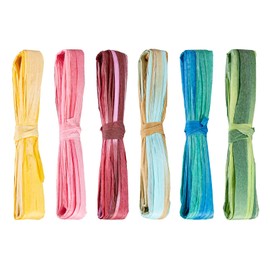 Mayplous 6 Bundles x 10 Meters Multicolor Paper Ribbon for Gift Wrapping, Crafts & Decor (July)
