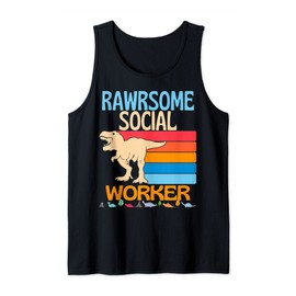 Awesome Social Worker Dinosaur Social Work Healthcare Tank Top