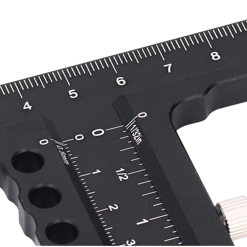 Woodworking Scriber Measuring Tool T Square Ruler Carpentry Multifunctional Aluminum
