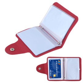 tinshow Leather Credit Card Holder, 24 Card Slots, Card Holder, Wallets and Credit Card Holder, Men Leather, Cash Id, Wallet, Ultra Thin for Cards, Business Cards, Protective Cover, Plum Red, Classic