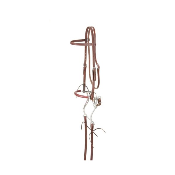 Tough 1 King Series Browband Bridle with Hackamore, Dark Oil