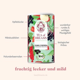 Organic Fruit Tea "Dark Berries" Harmonious Round Fruit Tea Loose Tea 120 g