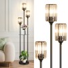 Crystal Standing Floor Lamp with Shelves for Living Room 67"