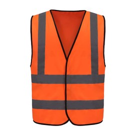 AYKRM Medium Orange Hi Viz Reflective Vest - High Visibility Orange Hi Viz Waistcoat