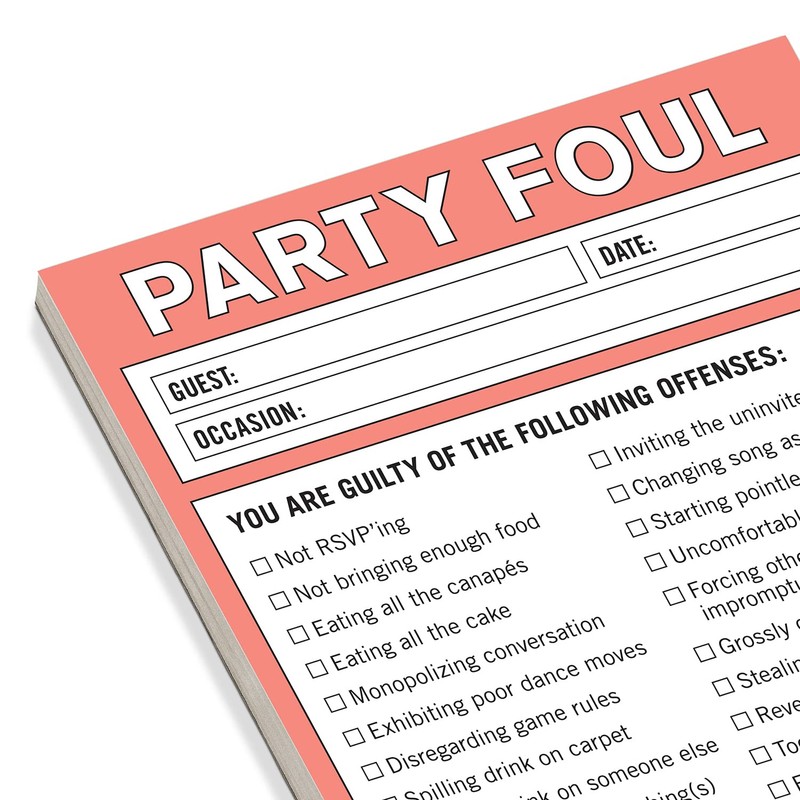 Knock Knock Party Foul Nifty Note, Checklist Memo Pad, 4