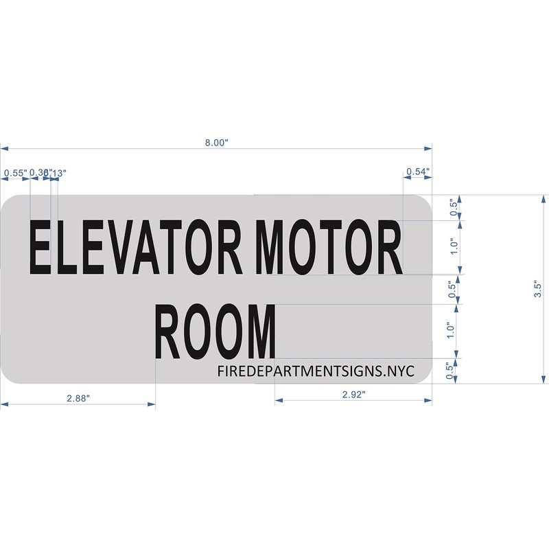 Elevator Motor Room Sign (Brush Aluminium, 3.5X8)-The Mont Argent Line.