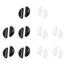 Supkeyer 10 Pairs Silicone Adhesive Eyeglass Nose Pads, 3.5mm Thickness Adhesive Anti Slip Glasses Nose Grips with Air Bag for Glasses Sunglasses Thin Nose Pads Eyeglasses (Black+Clear)