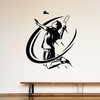 Vinyl Wall Decal Player with Racket Badminton Game Icon Stickers
