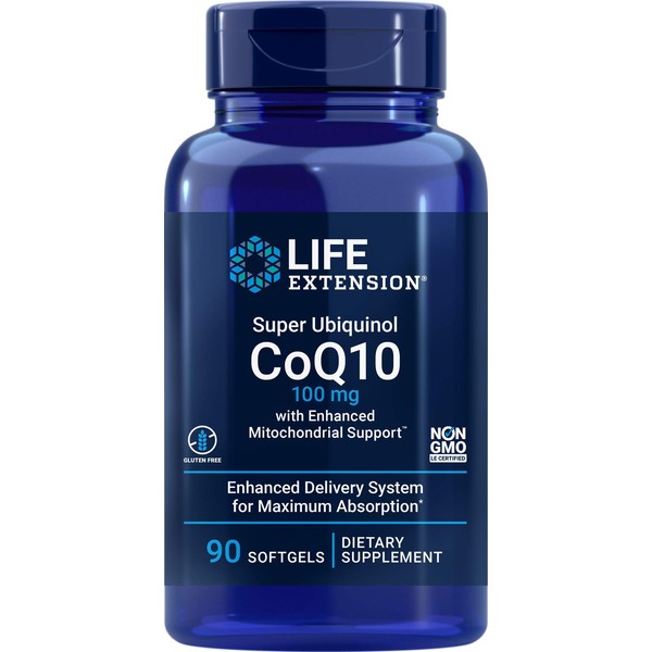 Life Extension COQ10 Super Ubiquinol 100mg with Enhanced Mitochondrial Support, 90 Softgels