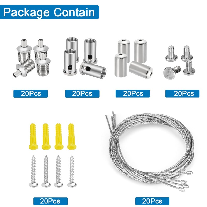 Teemyaa 20 Sets Hexagon Light Fixture Hanging System Kit, Ceiling
