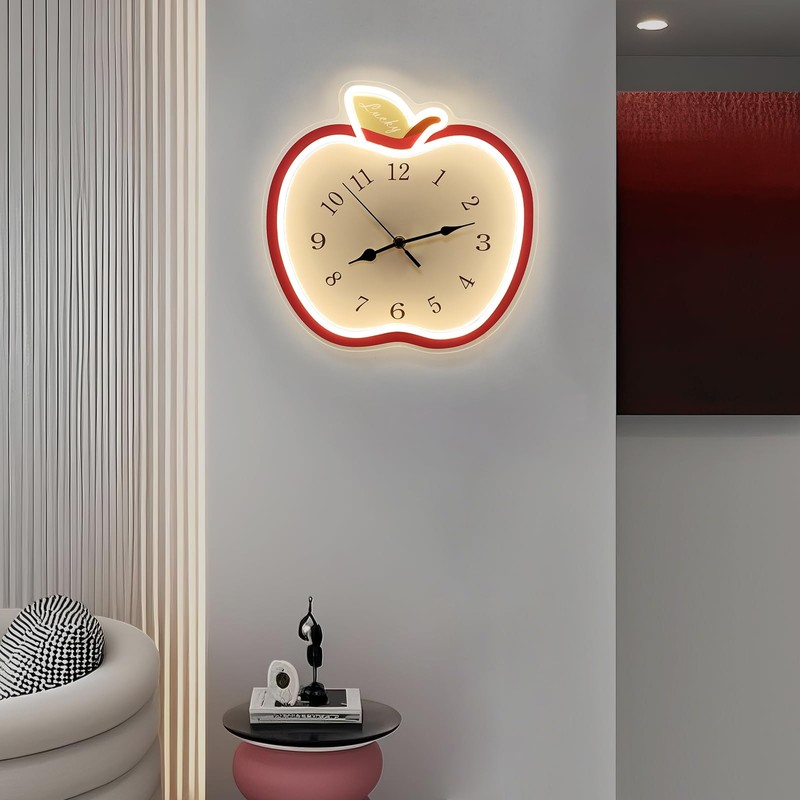 jXIN 12 Inch Apple Shaped Novelty Fun Shaped Wall Clock,
