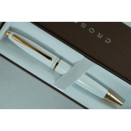 CROSS WHITE MEDALIST AND 23KT ROSE GOLD BALLPOINT PEN