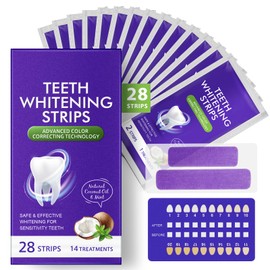 Zahnweiß-Streifen, Lila Zahnweiß-Streifen 14 Behandlungen, Zahnschmelz sicher, Teeth Whitening Strips Von Innen Heraus, At-Home Zahnweiß-Kit - Sensitivity Free