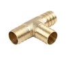 sourcing map Brass Pipe Fitting Hose Connector 3 Way 19