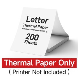 Inkless Portable Printer – Wireless Bluetooth Thermal Printer for Travel & Mobile Use, Compatible with iOS, Android, Laptop, Supports 8.5"x11" US Letter & A4 Paper, No Ink Needed – Ideal for Home & Office TikTokShopBacktoSchool:_200 Sheets Paper ONLY (No Printer)