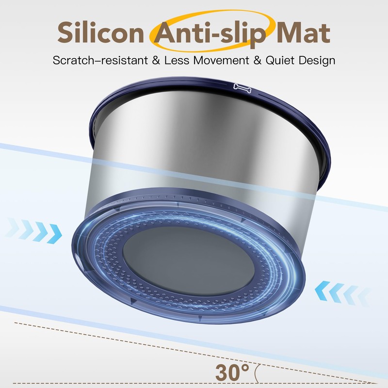 Twinsing 4.5L/1.2Gal Dog Water Bowl, No Spill Stainless Steel Slow