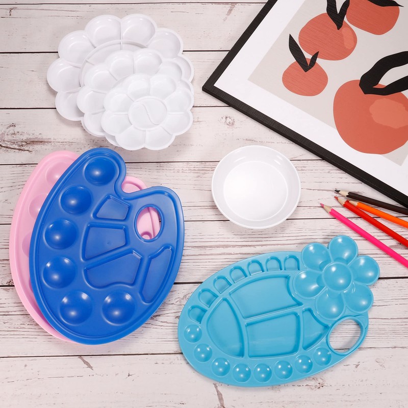PATIKIL 12Pcs Paint Tray Palette, 4.5"/11.5cm Painting Palette Plastic Palette