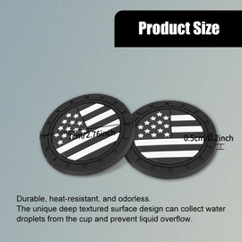 4PCS Car Cup Holder Coasters, Clored American Flag US Flag Insert Car Cup Coaster, 2.75 Inch PVC Anti Slip Shockproof Embedded Drink Mat, Universsal Car Interior Decoration Accessories for SUV, Truck