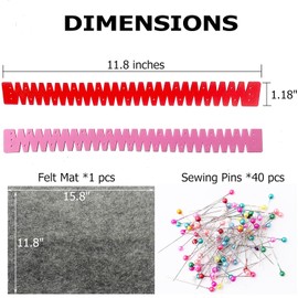 Paquete de 4 dobladillos flexibles de silicona, regla de dobladillo resistente al calor, herramienta de prensa de dobladillo caliente para dobladillos curvos, herramienta de costura para