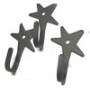 Wrought Iron Hook-Star Shaped-Lot of 3-Hand Made